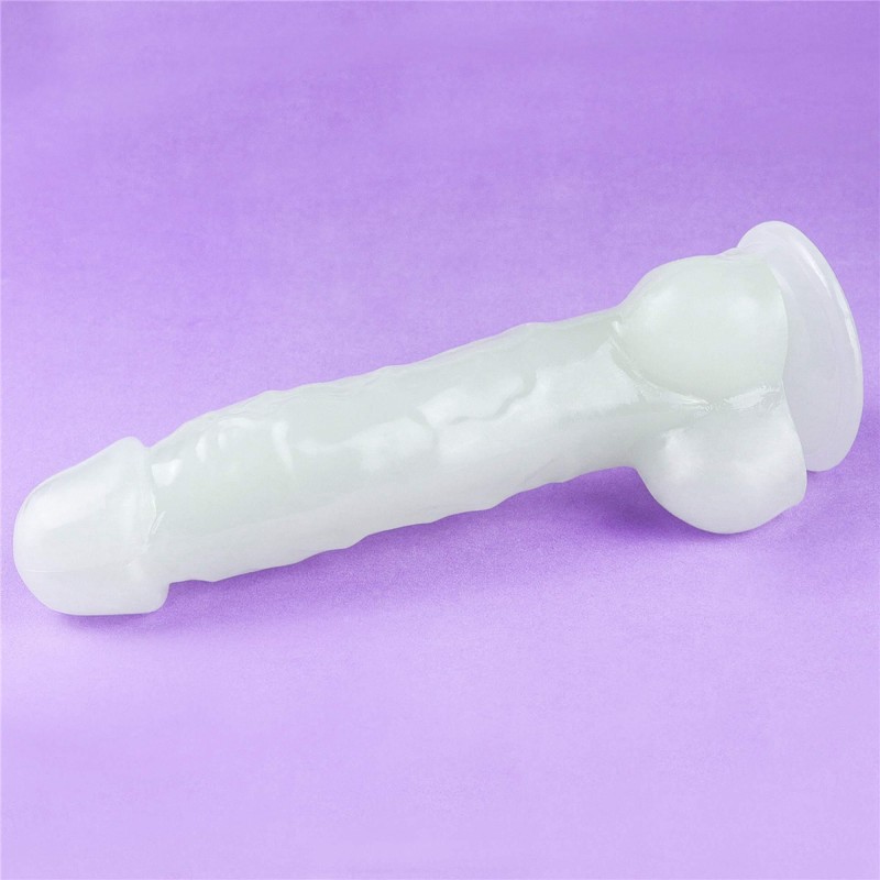 Dildo led giętkie duży penis podświetlany 21,5 cm